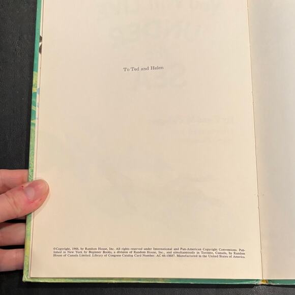 VTG 1966 You Will Live Under the Sea Book by Phleger, Seuss Beginner Book, HC - Picture 3 of 4